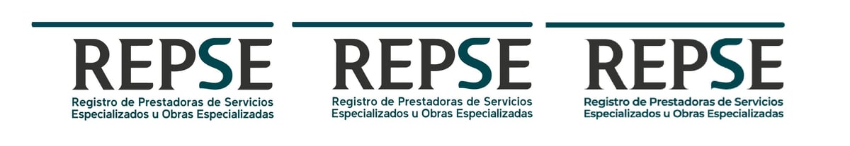REPSE logo repeated three times, representing Registry of Service Providers